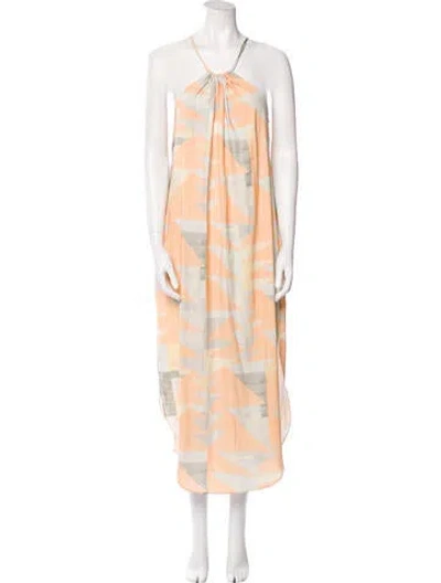 Pre-owned Mara Hoffman Printed Long Dress In Orange