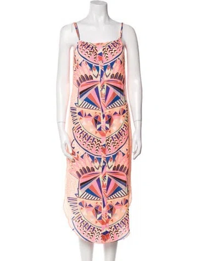 Pre-owned Mara Hoffman Printed Long Dress In Orange