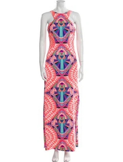 Pre-owned Mara Hoffman Printed Long Dress In Pink