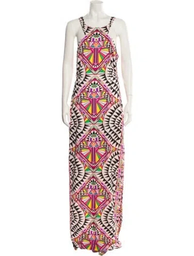 Pre-owned Mara Hoffman Printed Long Dress In Pink