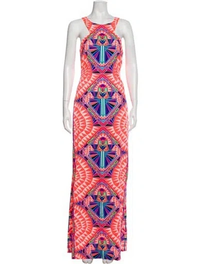 Pre-owned Mara Hoffman Printed Long Dress In Pink