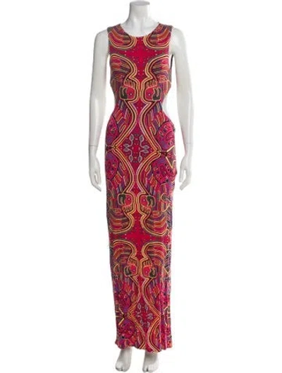 Pre-owned Mara Hoffman Printed Long Dress In Pink