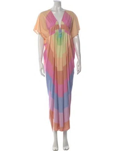 Pre-owned Mara Hoffman Printed Long Dress In Pink