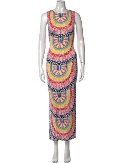 Pre-owned Mara Hoffman Printed Long Dress In Pink