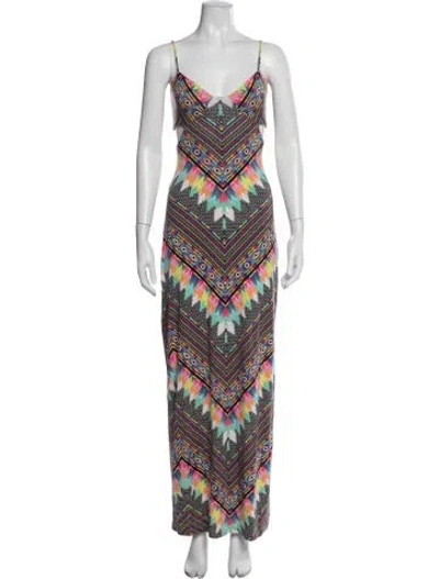Pre-owned Mara Hoffman Printed Long Dress In Pink