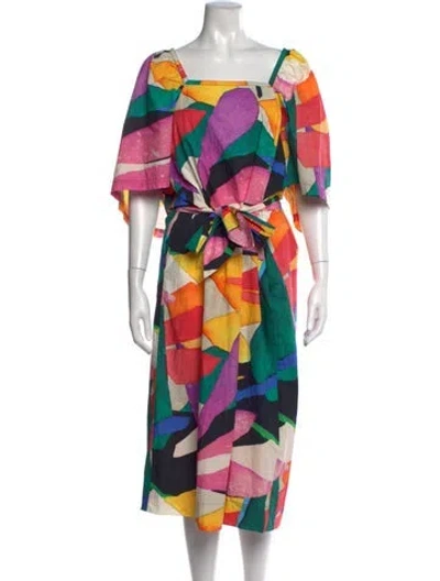 Pre-owned Mara Hoffman Printed Long Dress In Pink