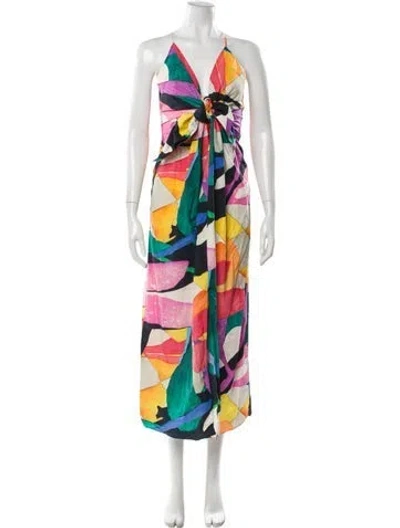 Pre-owned Mara Hoffman Printed Long Dress In Pink