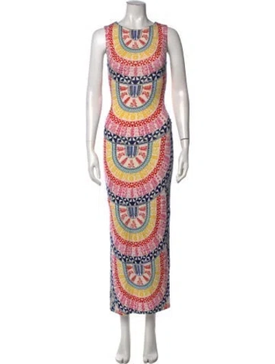 Pre-owned Mara Hoffman Printed Long Dress In Pink