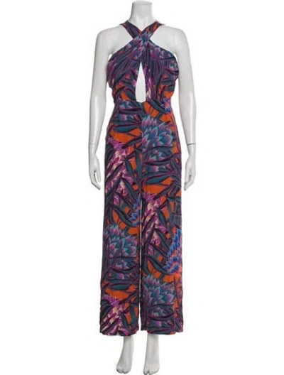 Pre-owned Mara Hoffman Printed Long Dress In Purple