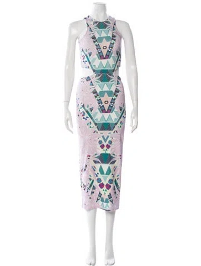 Pre-owned Mara Hoffman Printed Long Dress In Purple