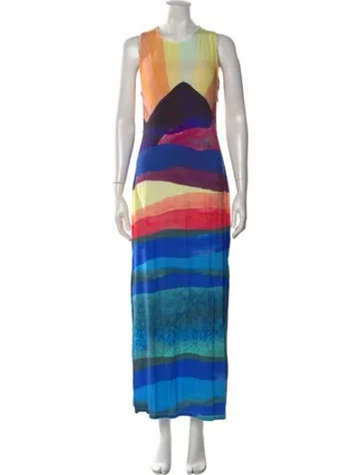 Pre-owned Mara Hoffman Printed Long Dress W/ Tags In Blue