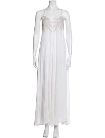 Pre-owned Mara Hoffman Printed Long Dress In White
