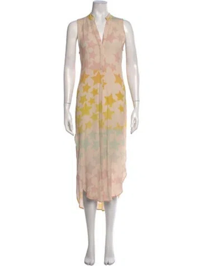 Pre-owned Mara Hoffman Printed Long Dress In Yellow