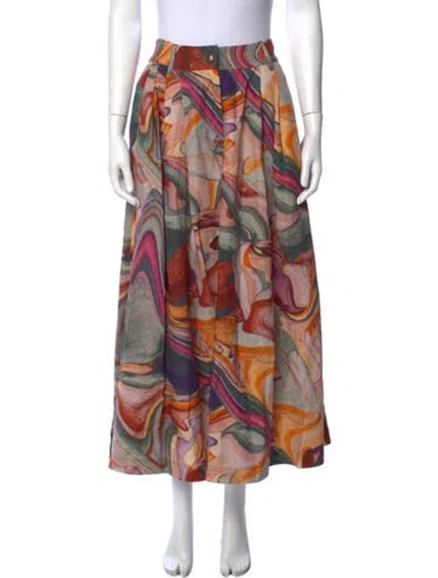 Pre-owned Mara Hoffman Printed Long Skirt In Multicolor