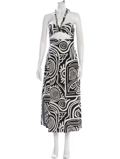 Pre-owned Mara Hoffman Printed Midi Length Dress In Black