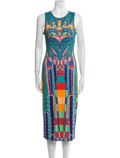 Pre-owned Mara Hoffman Printed Midi Length Dress In Blue