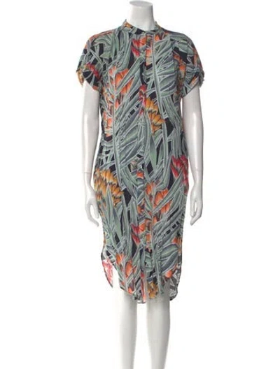 Pre-owned Mara Hoffman Printed Midi Length Dress In Blue