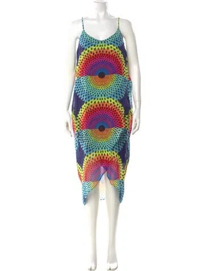 Pre-owned Mara Hoffman Printed Midi Length Dress In Blue