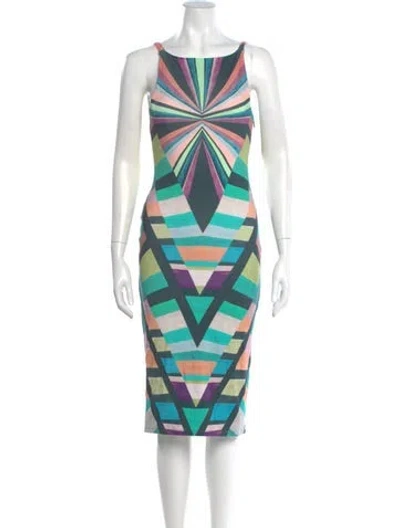 Pre-owned Mara Hoffman Printed Midi Length Dress In Blue