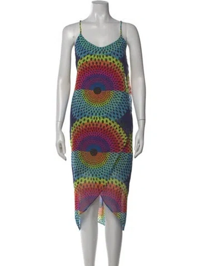 Pre-owned Mara Hoffman Printed Midi Length Dress In Blue