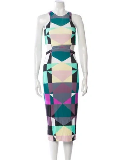 Pre-owned Mara Hoffman Printed Midi Length Dress In Blue