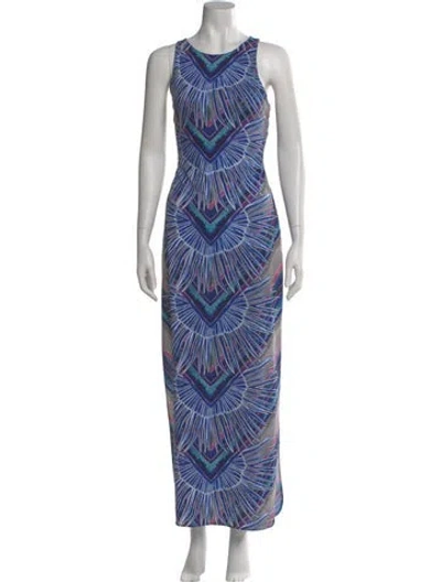 Pre-owned Mara Hoffman Printed Midi Length Dress In Blue