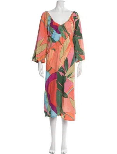 Pre-owned Mara Hoffman Printed Midi Length Dress In Multi