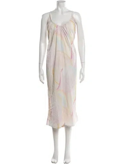 Pre-owned Mara Hoffman Printed Midi Length Dress In Neutral