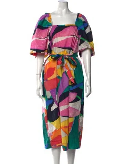 Pre-owned Mara Hoffman Printed Midi Length Dress In Neutral