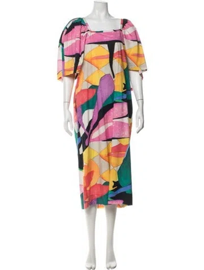 Pre-owned Mara Hoffman Printed Midi Length Dress In Neutrals