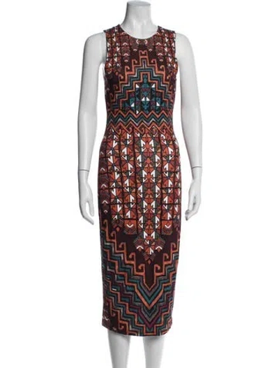 Pre-owned Mara Hoffman Printed Midi Length Dress In Orange