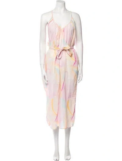 Pre-owned Mara Hoffman Printed Midi Length Dress In Pink