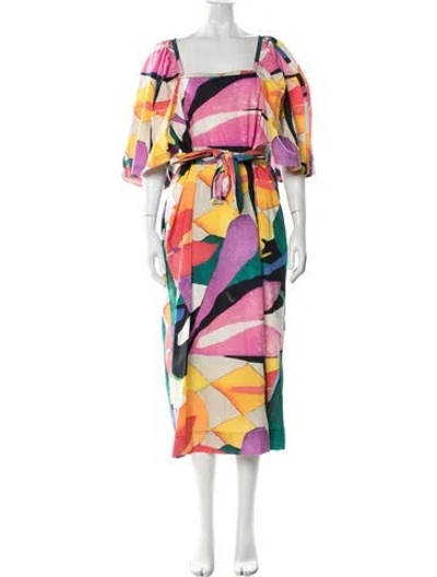 Pre-owned Mara Hoffman Printed Midi Length Dress In Pink