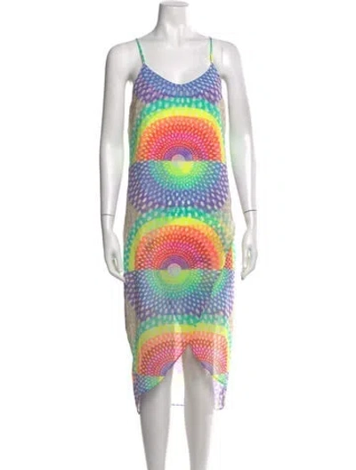 Pre-owned Mara Hoffman Printed Midi Length Dress In Purple