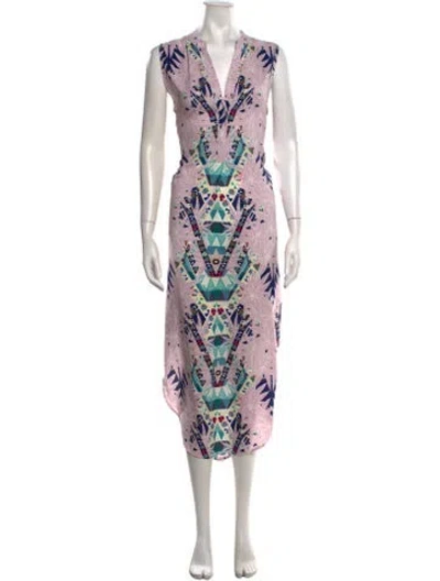 Pre-owned Mara Hoffman Printed Midi Length Dress In Purple