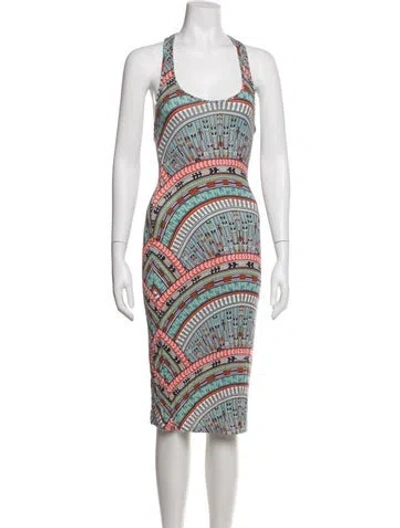Pre-owned Mara Hoffman Printed Midi Length Dress In Red