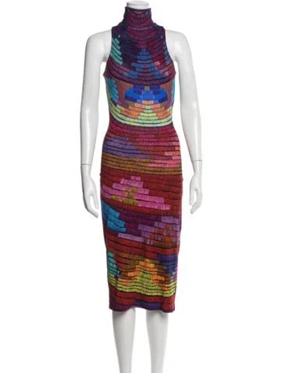 Pre-owned Mara Hoffman Printed Midi Length Dress In Red