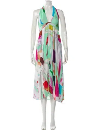 Pre-owned Mara Hoffman Printed Midi Length Dress In White