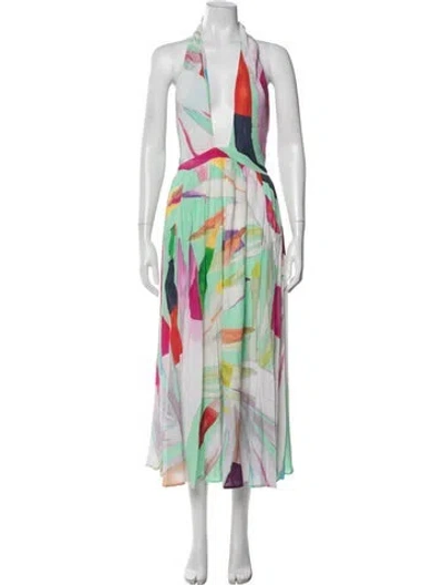 Pre-owned Mara Hoffman Printed Midi Length Dress In White