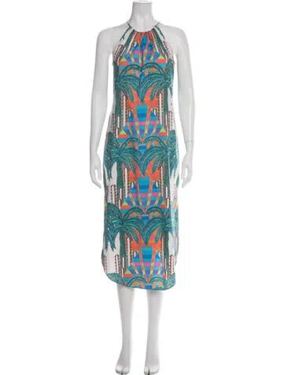 Pre-owned Mara Hoffman Printed Midi Length Dress In White