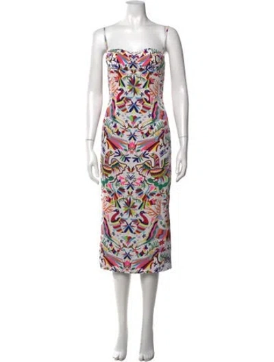 Pre-owned Mara Hoffman Printed Midi Length Dress In White