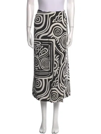 Pre-owned Mara Hoffman Printed Midi Length Skirt In Black