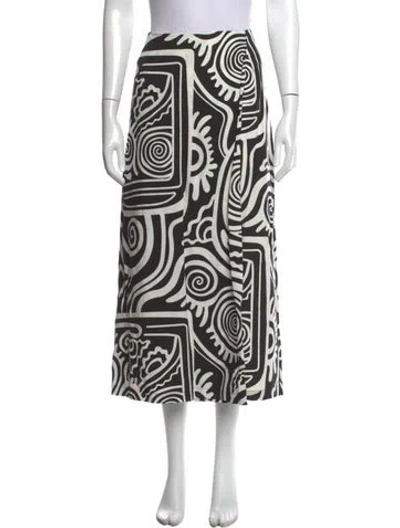 Pre-owned Mara Hoffman Printed Midi Length Skirt In Black