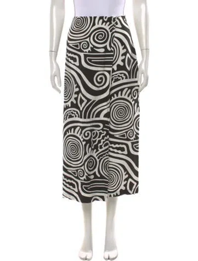 Pre-owned Mara Hoffman Printed Midi Length Skirt In Black