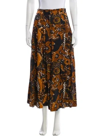 Pre-owned Mara Hoffman Printed Midi Length Skirt In Brown