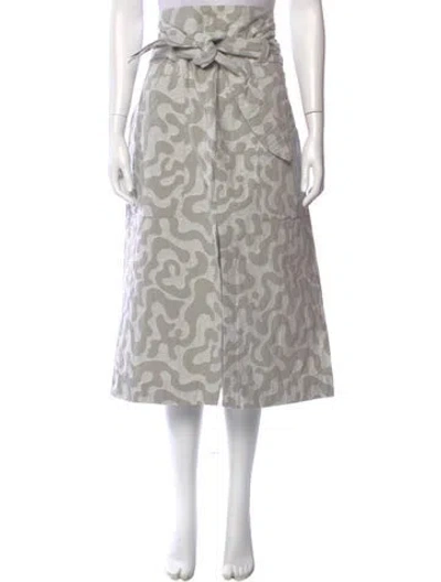 Pre-owned Mara Hoffman Printed Midi Length Skirt In Gray
