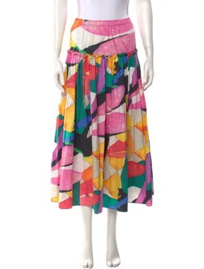 Pre-owned Mara Hoffman Printed Midi Length Skirt In Pink