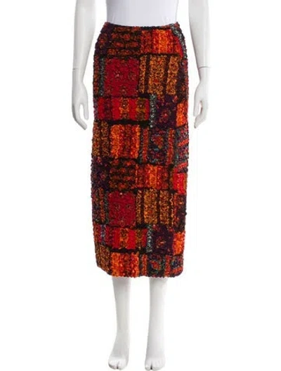 Pre-owned Mara Hoffman Printed Midi Length Skirt In Red