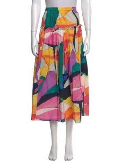 Pre-owned Mara Hoffman Printed Midi Length Skirt In Yellow