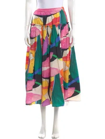 Pre-owned Mara Hoffman Printed Midi Length Skirt In Yellow